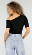 Zwarte Lyocell One Shoulder Stretch Top