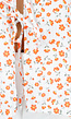 Witte Blouse met Oranje Bloemenprint en Striksluiting Voor