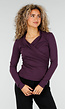 Paarse Overslag Top met Lange Mouwen