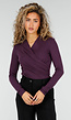 Paarse Overslag Top met Lange Mouwen