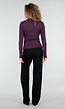Paarse Overslag Top met Lange Mouwen
