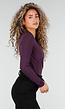 Paarse Overslag Top met Lange Mouwen