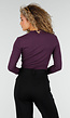 Paarse Overslag Top met Lange Mouwen