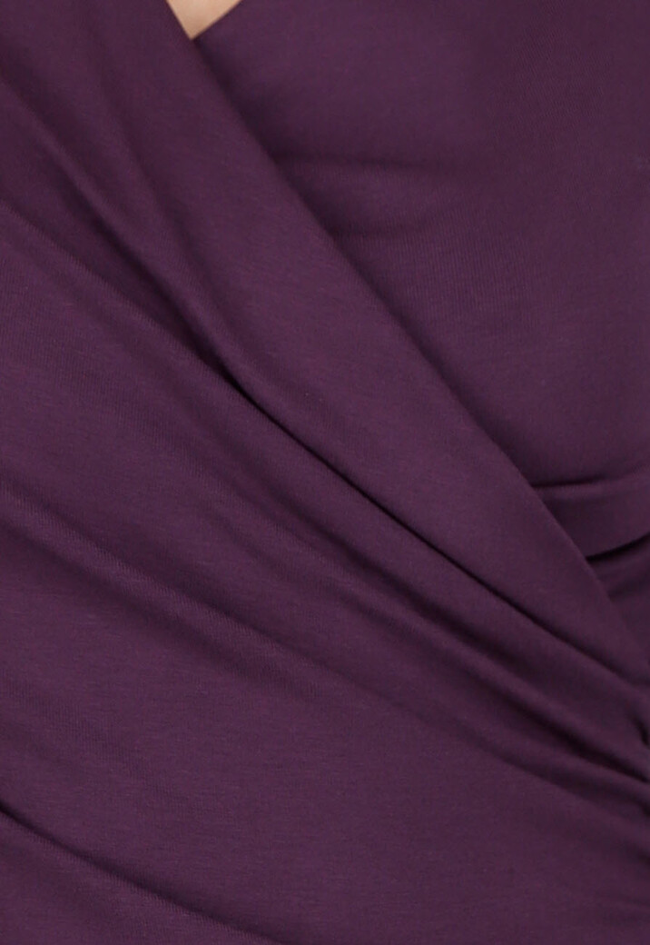 Paarse Overslag Top met Lange Mouwen