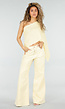 Lichtgele Extra Wide Leg Jeans met High Waist en Rechte Wijde Pijpen