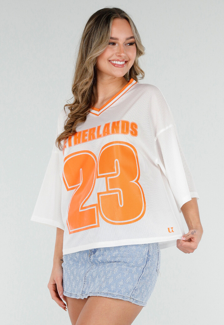 Oranje Netherlands Jersey Top met Nummer