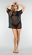 Zwarte Mesh Top met Korte Mouwen en Stretch