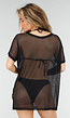 Zwarte Mesh Top met Korte Mouwen en Stretch