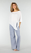 Witte Top met Knoopdetail en Korte Mouwen