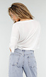 Witte Top met Knoopdetail en Korte Mouwen