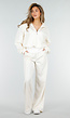 Beige Wide Leg Joggingbroek met Elastische Taille en Stretch