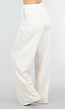 Beige Wide Leg Joggingbroek met Elastische Taille en Stretch