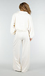 Beige Wide Leg Joggingbroek met Elastische Taille en Stretch