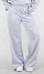 Lichtblauwe Wide Leg Joggingbroek met Elastische Taille en Stretch