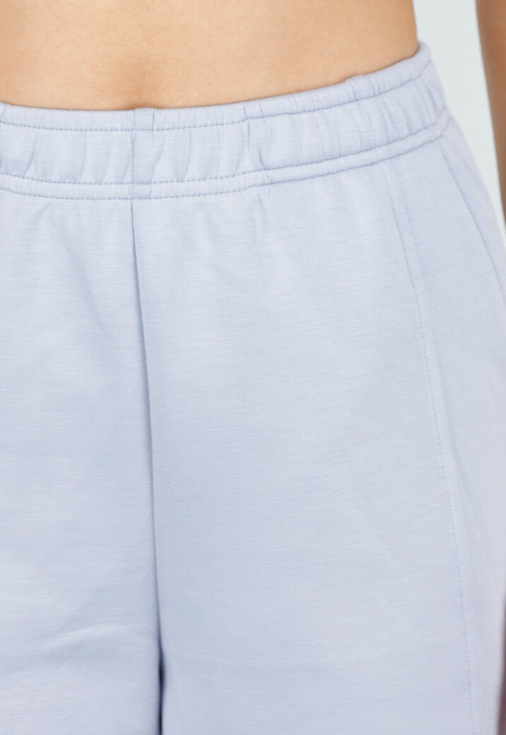 Lichtblauwe Wide Leg Joggingbroek met Elastische Taille en Stretch