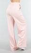 Lichtroze Wide Leg Joggingbroek met Elastische Taille en Stretch