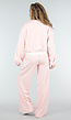 Lichtroze Wide Leg Joggingbroek met Elastische Taille en Stretch