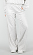 Grijze Wide Leg Joggingbroek met Elastische Taille en Stretch