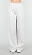 Grijze Wide Leg Joggingbroek met Elastische Taille en Stretch