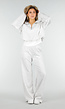 Grijze Wide Leg Joggingbroek met Elastische Taille en Stretch