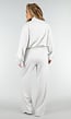 Grijze Wide Leg Joggingbroek met Elastische Taille en Stretch