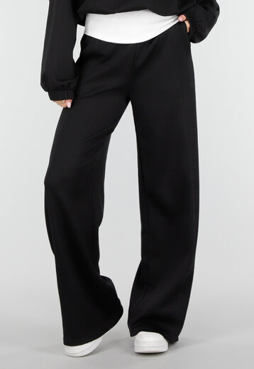 Zwarte Wide Leg Joggingbroek
