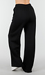 Zwarte Wide Leg Joggingbroek met Elastische Taille en Stretch