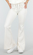 Beige Joggingbroek met Flared Pijpen en Elastische Taille