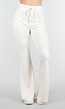 Beige Joggingbroek met Flared Pijpen en Elastische Taille