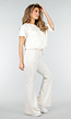 Beige Joggingbroek met Flared Pijpen en Elastische Taille