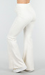 Beige Joggingbroek met Flared Pijpen en Elastische Taille
