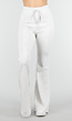 Grijze Joggingbroek met Flared Pijpen en Elastische Taille