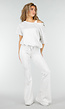 Grijze Joggingbroek met Flared Pijpen en Elastische Taille