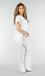 Grijze Joggingbroek met Flared Pijpen en Elastische Taille