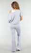 Lichtblauwe Joggingbroek met Flared Pijpen en Elastische Taille