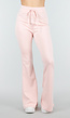 Lichtroze Joggingbroek met Flared Pijpen en Elastische Taille