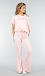 Lichtroze Joggingbroek met Flared Pijpen en Elastische Taille
