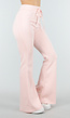 Lichtroze Joggingbroek met Flared Pijpen en Elastische Taille