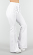 Witte Joggingbroek met Flared Pijpen en Elastische Taille