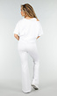 Witte Joggingbroek met Flared Pijpen en Elastische Taille