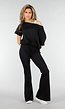 Zwarte Joggingbroek met Flared Pijpen en Elastische Taille