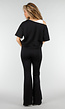 Zwarte Joggingbroek met Flared Pijpen en Elastische Taille