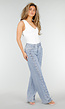 Lichtblauwe Wide Leg Jeans met Veterdetails langs de Pijpen