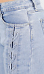Lichtblauwe Wide Leg Jeans met Veterdetails langs de Pijpen