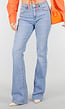 Lichtblauwe Denim Flared Jeans met High Waist