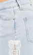 Lichtblauwe Denim Wide Leg Jeans met Kant en Stretch