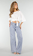 Lichtblauwe Denim Wide Leg Jeans met Studs en High Waist