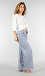 Lichtblauwe Denim Wide Leg Jeans met Studs en High Waist