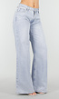 Lichtblauwe Wide Leg Jeans met Backprint en Stretch