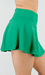 Groene Stretch Skort met Geplooide Rok en Ingebouwd Broekje